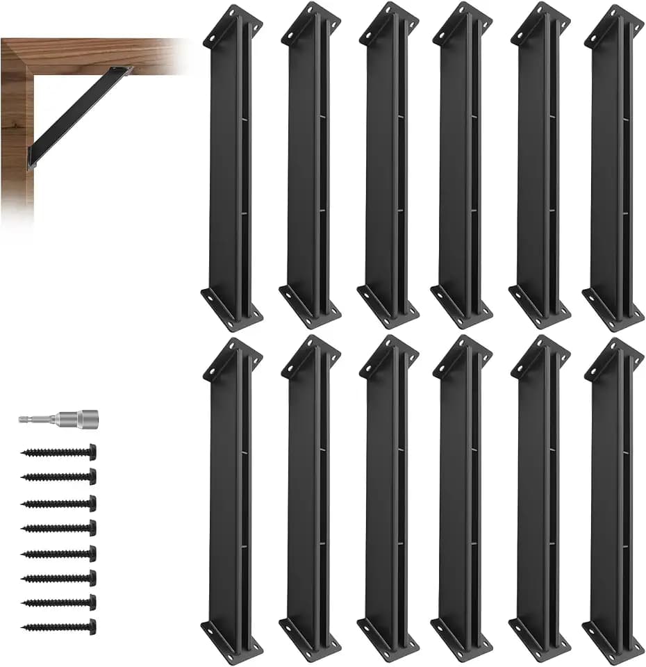 45 Degree Angle Support Brackets 12 Pcs, Heavy Duty Pergola Brackets Kit