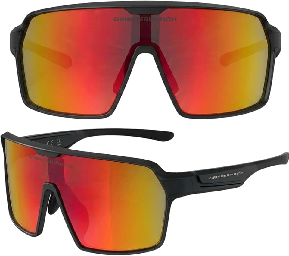 grinderPUNCH Polarisierte Sport Sonnenbrille Für Herren und Damen UV Schutz Für Baseball Pickleball Laufen Wandern Und Radfahren