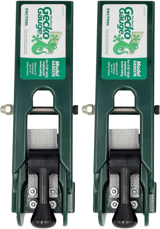 PacTool Gecko Gauge for Engineered Wood Siding - 7/16" Thick, 2-Pack Clamps
