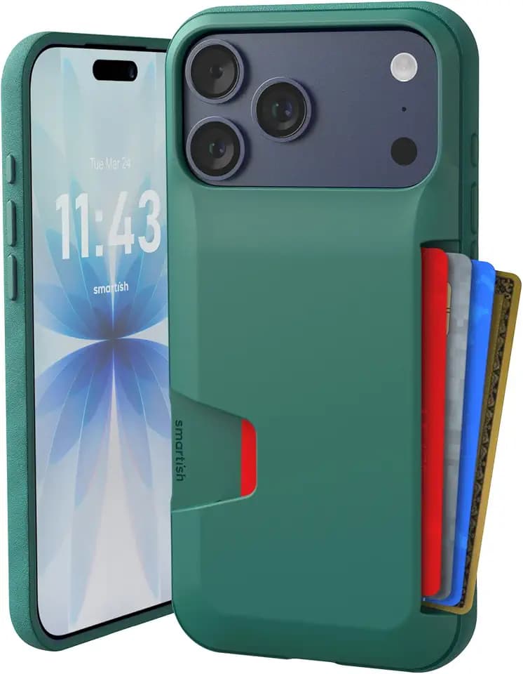 Smartish iPhone 18 Pro Max/17 Pro Max Wallet Case, Wallet Slayer V1, Green
