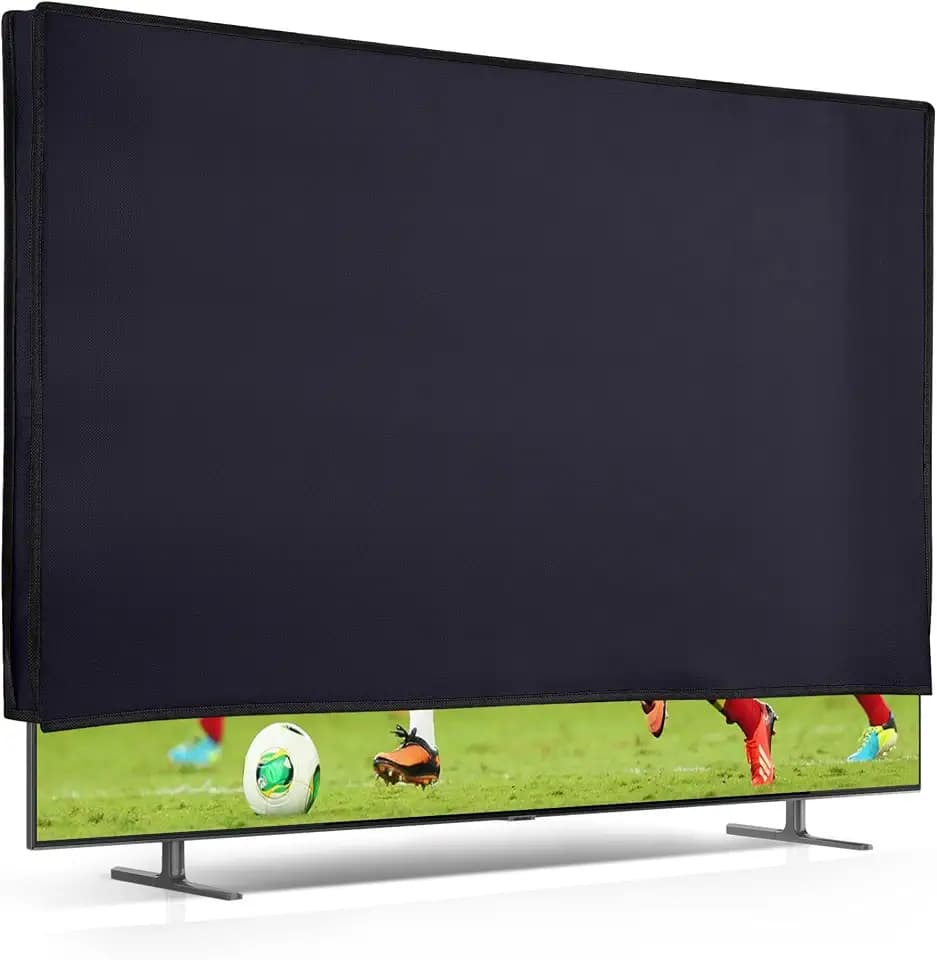 kwmobile Indoor 75" TV Cover – Television Dust Cover Screen Protector – TV Screen Dust Protection – Synthetic Fabric Dark Blue