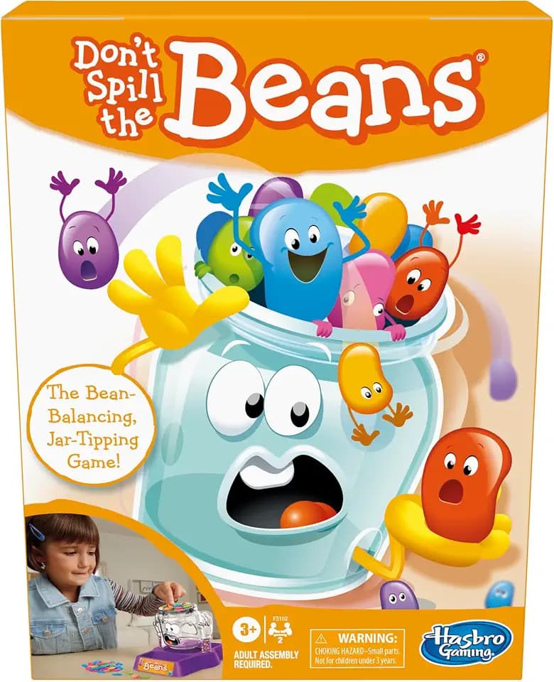 Hasbro Gaming Don't Spill The Beans Game for Kids, Easy and Fun Balancing Game for Children Ages 3 and Up, Easter Gifts for Boys and Girls, Preschool Games for 2 Players, Kids Board Games