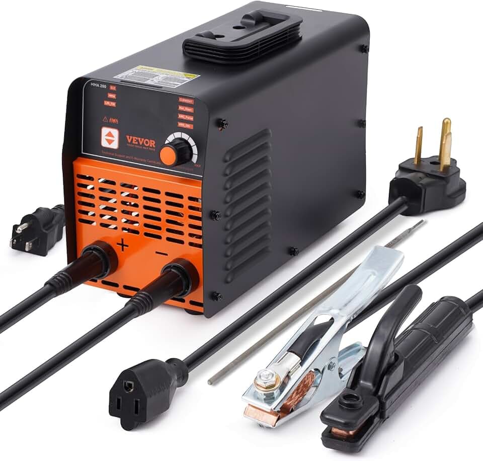VEVOR 220 V Stabschweißgerät, 200 A ARC/Lift WIG-Schweißgerät mit großem LED-Display, tragbares 2-in-1-Stabschweißgerät mit Hot Start Arc Force Anti-Stick VRD, MMA ARC-Schweißgerät