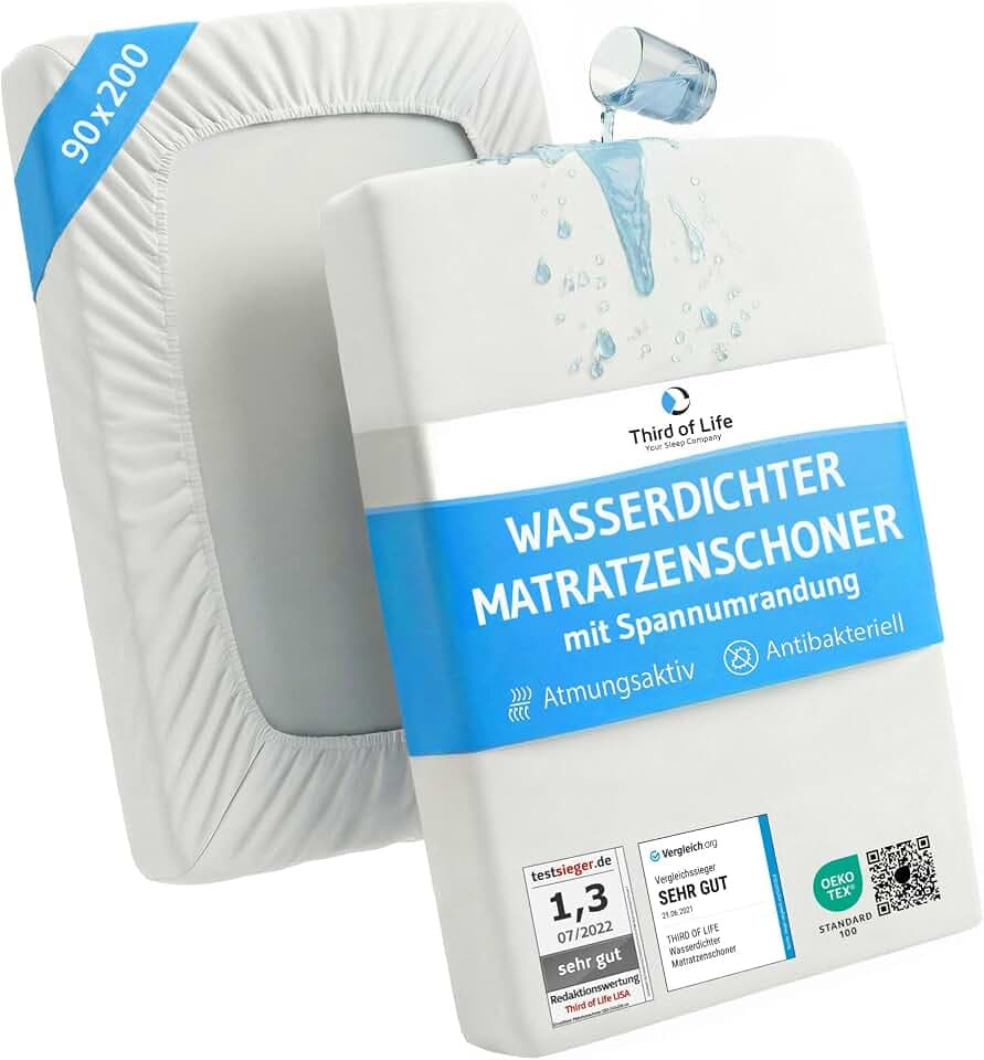 Matratzenschoner 90 x 200, wasserdicht, atmungsaktiv und waschbar