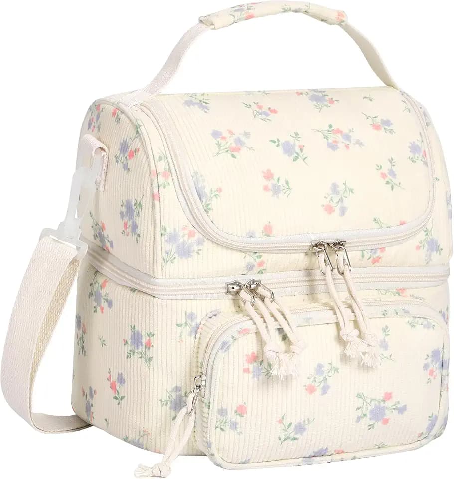 HowFly Lunch Box for Women Insulated Double Decker Lunch Bag for Girls