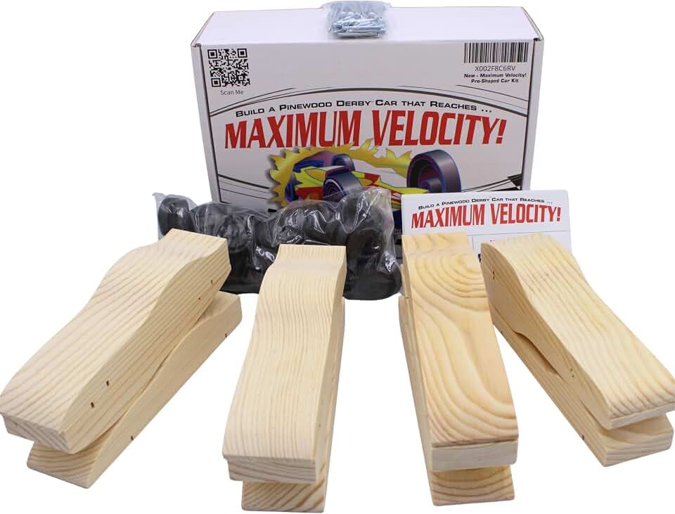 Maximum Velocity! 12 Pre-Shaped Derby Car Kits | Bulk Pack Pine Derby Kits