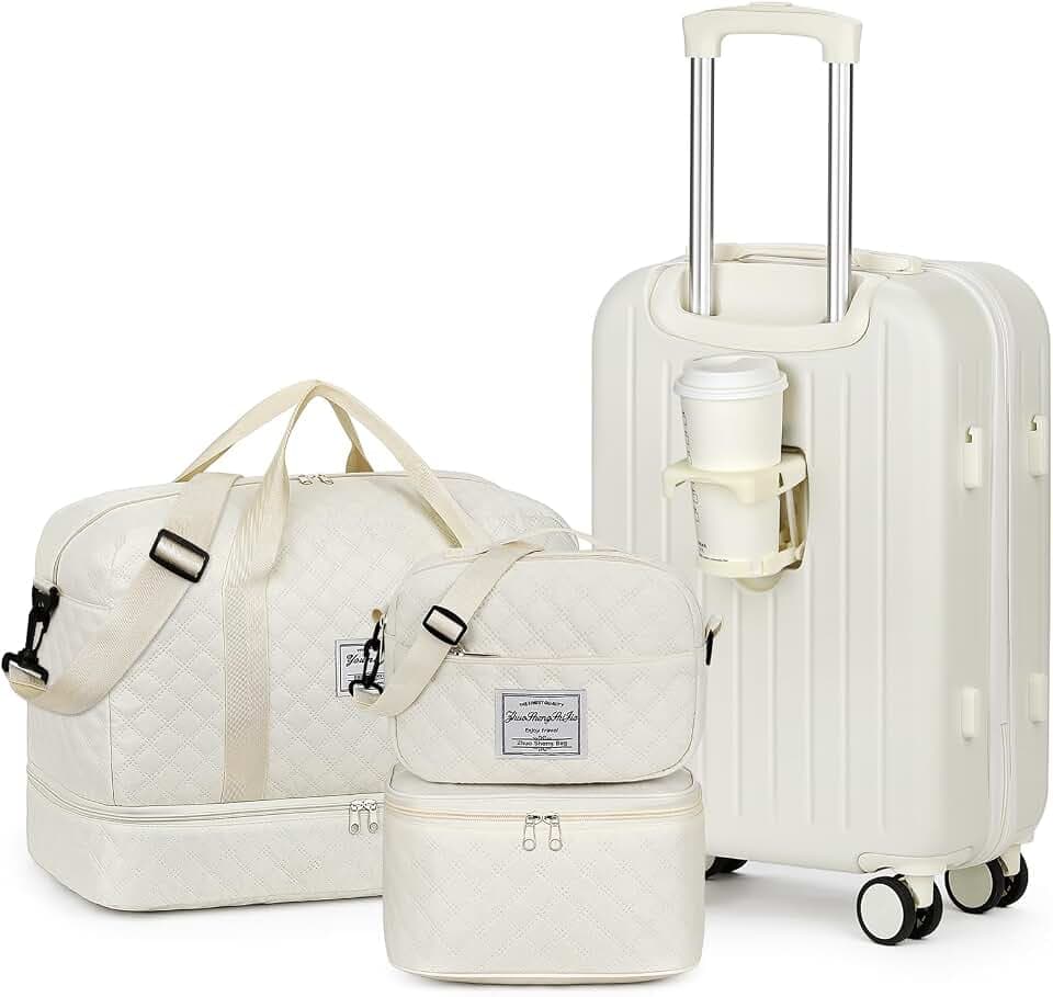 Luggage Sets for Women Men 4 Piece - Carry on Hardside Suitcase 20inch