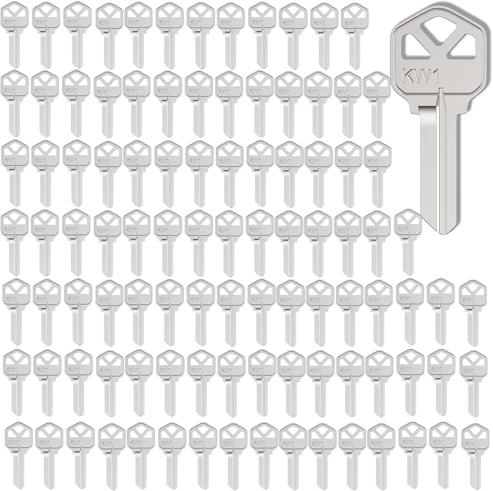 KW1 Blank Key Blanks in Premium Copper Structures, Pack of 100 Blank Keys