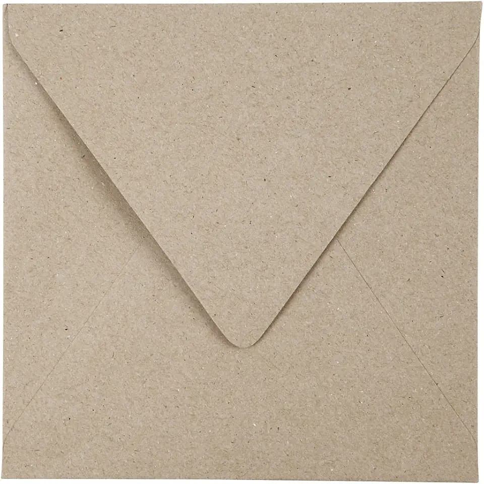 Creativ 20524 Recycling-Umschläge, Größe 16 x 16 cm, 120 g, 50 Stück, Naturbraun