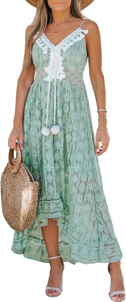 CUPSHE Womens Lace Summer Maxi Dresses 2026 Beach Wear
