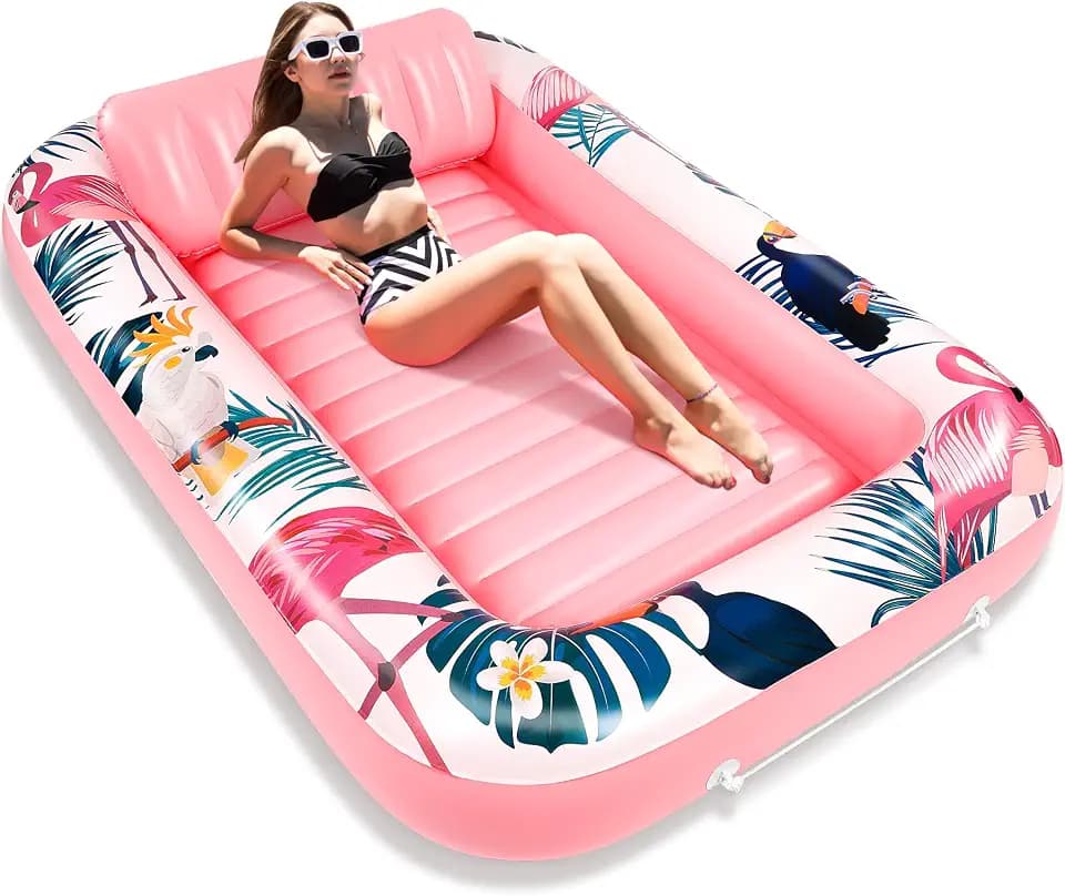 Subtail Luftmatratze Pool - Luftmatratze Wasser Pool Matratze - Tropischer Stil WasserhäNgematte Erwachsene Kinder - Groß Wassermatratze Schwimmmatratze - Wasserspielzeug Pool Spielzeug（180*120Cm）