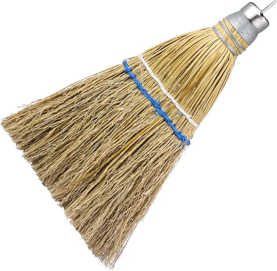 Suclain 1 Pcs 12" Hand Held Whisk Broom Corn Straw with Metal Hanger