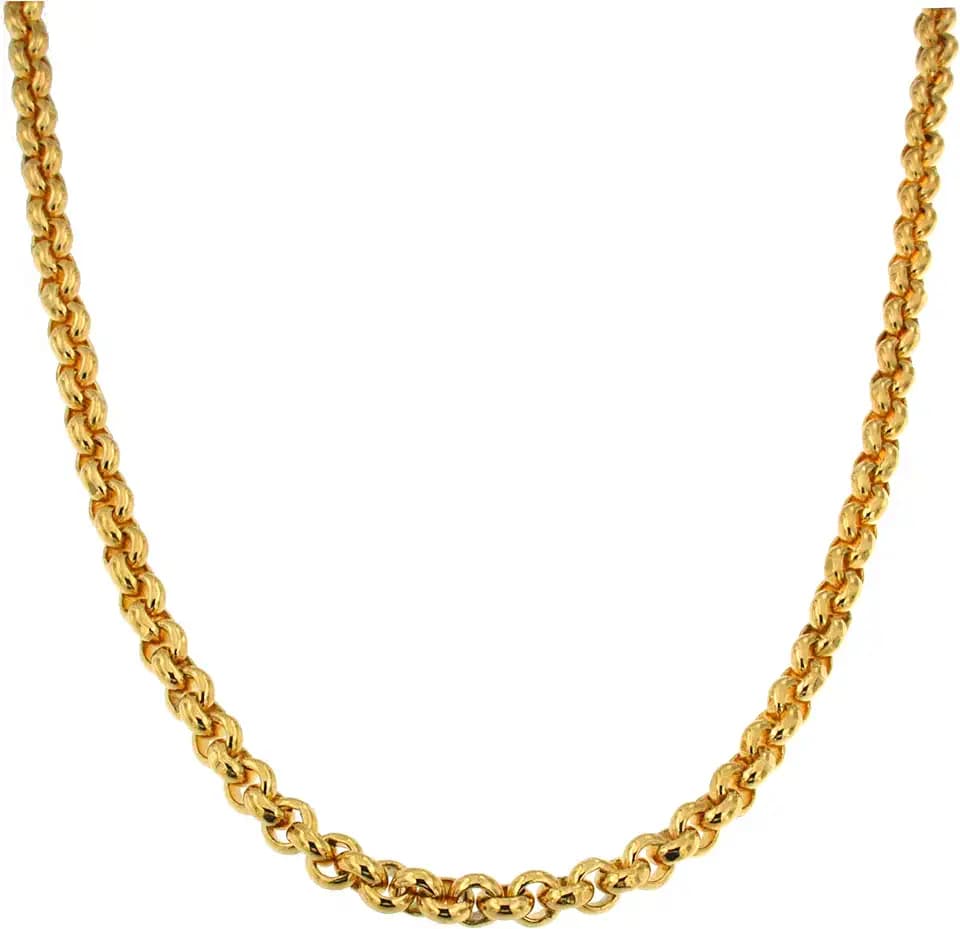 Erbskette vergoldet oder Gold Doublé7 mm Länge wählbar Halskette Goldkette Herren-Kette Anhängerkette Damen Geschenk Schmuck ab Fabrik Italien tendenze