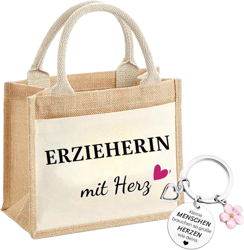 Erzieherin Geschenk Erzieherin Jutetasche Erzieherin mit Herz