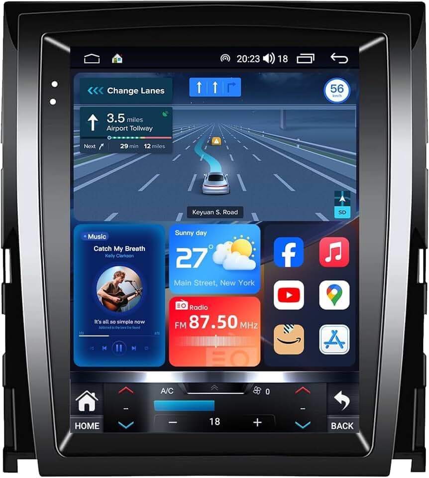 [8Core 4G+64G] Car Radio for Cadillac Escalade SLS 2007-2014: 9.7" TouchScreen Stereo with CarPlay Android Auto 5GWiFi Bluetooth GPS Navigation FM AM RDS DSP SWC Split Screen Mirror Link Backup Camera