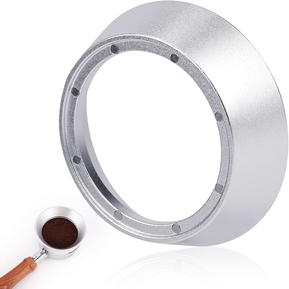 Espresso Dosiertrichter 54mm, Siebträger Trichter Magnetisch Robust Dosierring Aluminium Siebträger Trichter Kompatibel mit Allen 54-mm-Espresso-Siebträgern