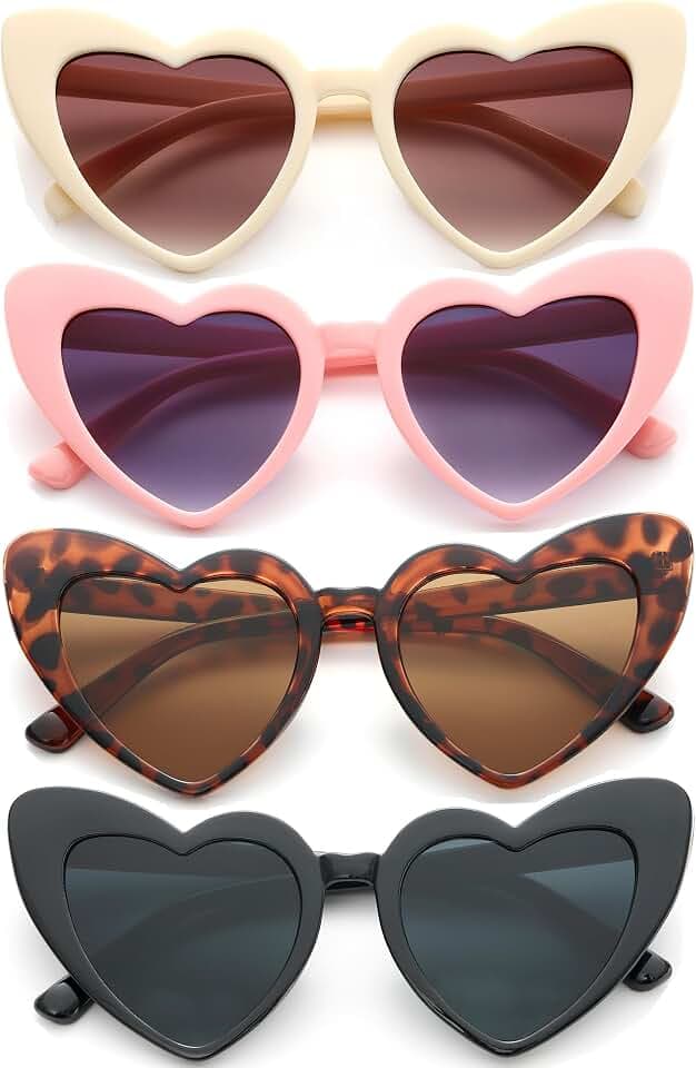 4 Stück Cateye Sonnenbrille Damen Vintage Retro Cat Eye Sonnenbrillen Set Lustig Katzenauge Brille