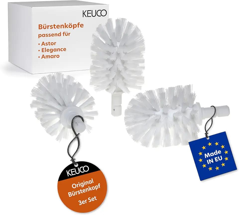 KEUCO Ersatzbürstenkopf weiß, 3 Stück, für Astor, Elegance, Amaro