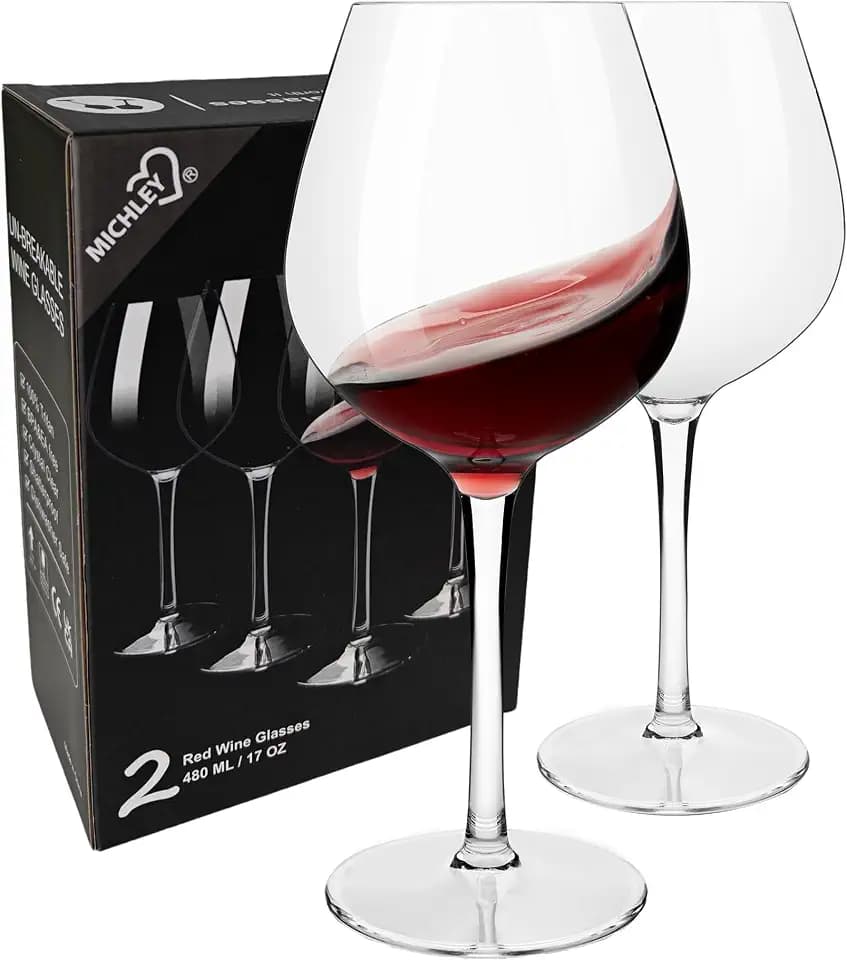 Tritan Unzerbrechliche Burgunder Rotweingläser,2er-Set,480ml
