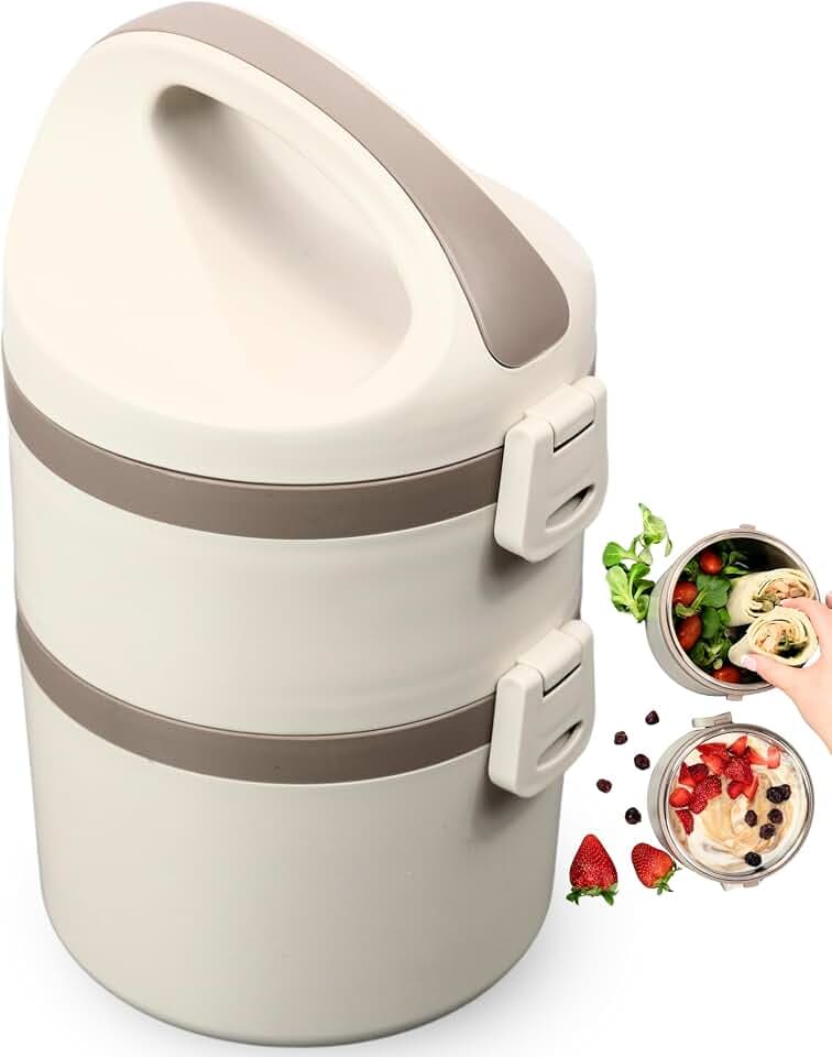 Bento Lunchbox „Blair“, 2 Etagen, Premium Edelstahl Dose isoliert mit Fächern, Meal Prep Bento Box, Brot Joghurt und Salat, Brotdose groß für Erwachsene, spülmaschinenfest und auslaufsicher