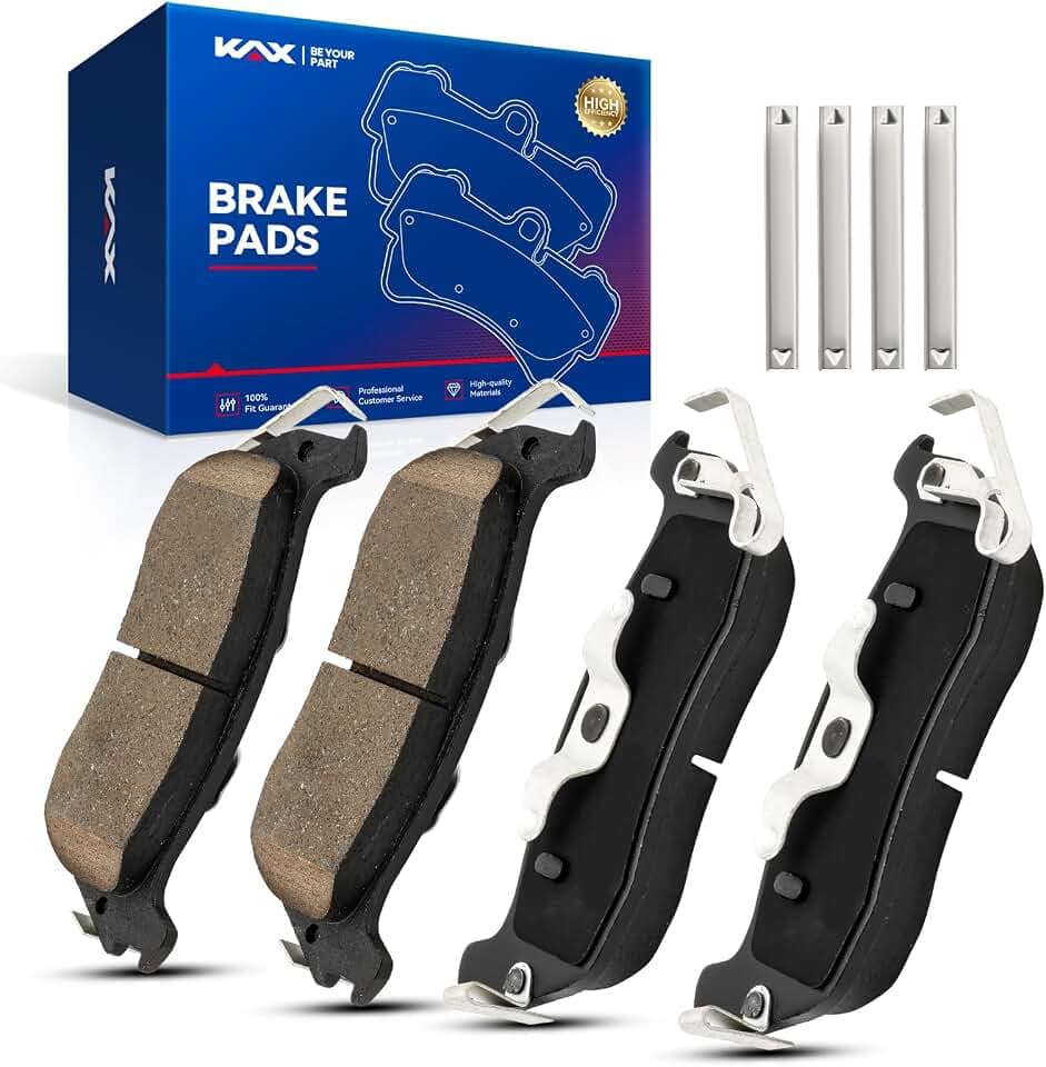 KAX 4x Rear Brake Pads Compatible with Jeep Grand Cherokee 2005-2010, Commander 2006-2010, for NISSAN TITAN 2004-2015, Pathfinder Armada 2004, INFINITI QX56 2004-2010, D1041 Ceramic Brake Pads Kit