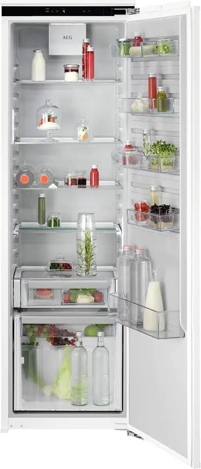 AEG Einbaukühlschrank 178x56 cm, Serie 6000 DynamicAir-gleichmäßige Kühlung je Ebene, 307 L Kühlen, CustomFlex – flexibles Türablagesystem, ExtraZone - zusätzlicher Kühlraum, Festtür, B, TK6FS181B