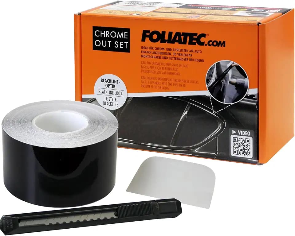 Foliatec Chrome Out Set, Schwarz Glänzend