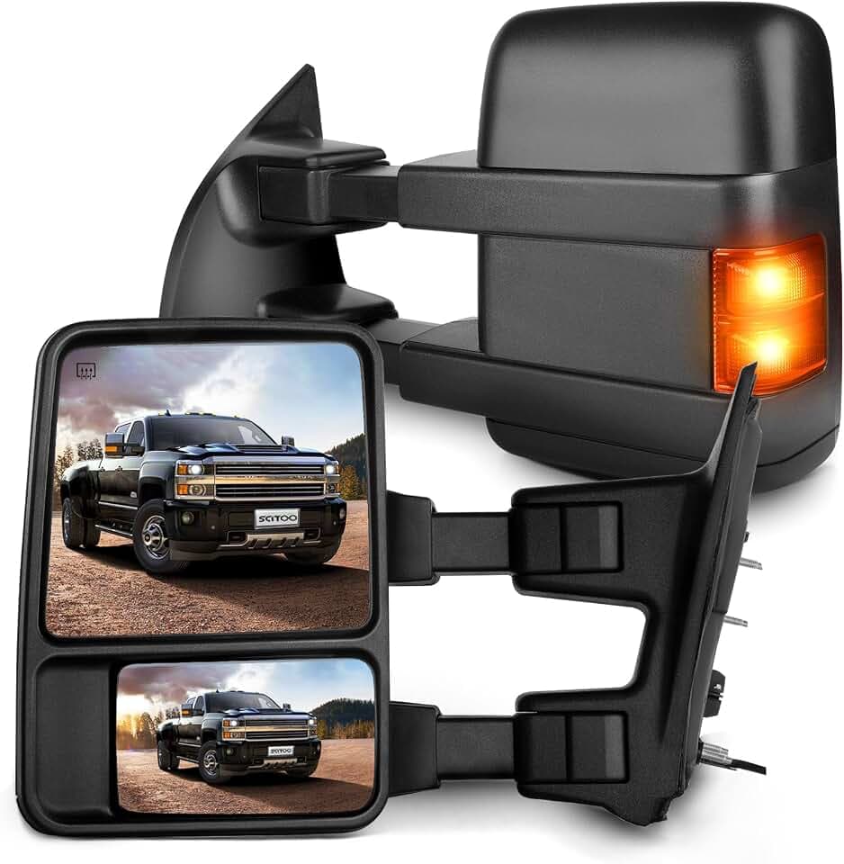 SCITOO Towing Mirrors Compatible For Ford For F250 08-16 Pickup Pair Set