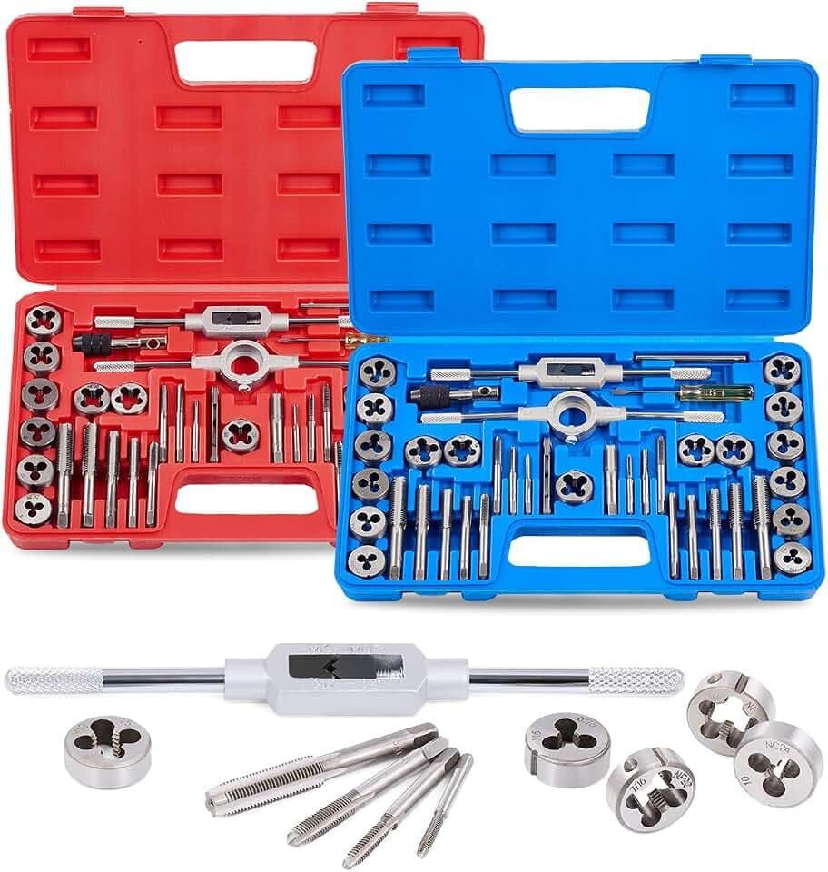 OMT Tap and Die Set, SAE and Metric Thread Repair and Cutting Kit