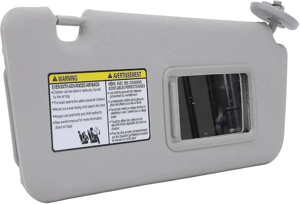 Evgatsauto Sun Visor, Front Right Passenger Side Sun Visor Assembly with Makeup Mirror Sun Blocking Elegant Replacement, for 2004 to 2005 (Gray)