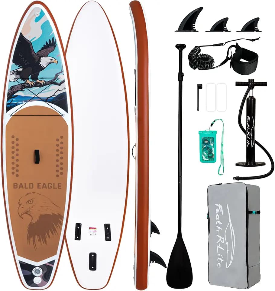 FEATH-R-LITE Inflatable Stand Up Paddle Board with Beginner SUP Accessories
