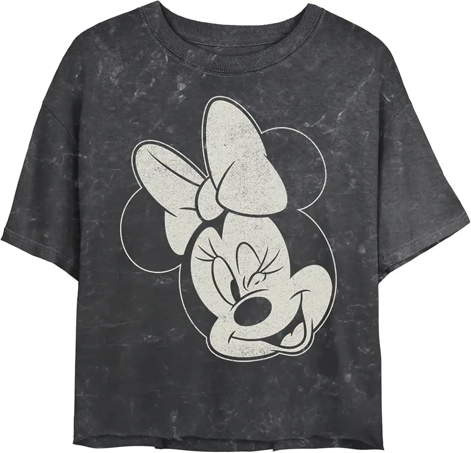 MINNIE Junior's Mickey & Friends Distressed Wink Portrait T-Shirt