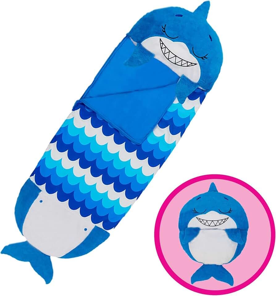 Happy Nappers 2-in-1 Pillow & Sleepy Sack Blue Shark 66x30 Large