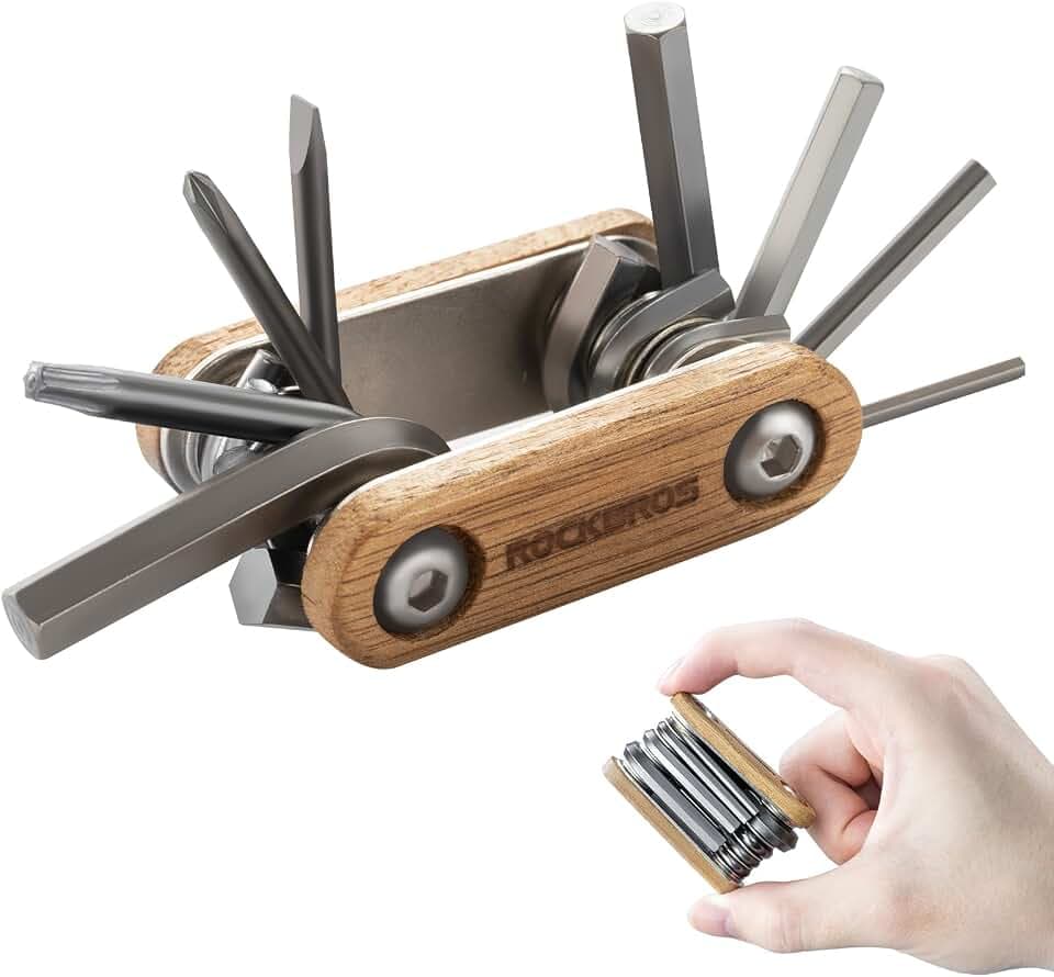 ROCKBROS Fahrrad-Multitool 8-in-1, Mini & Leicht, Faltbares Werkzeug