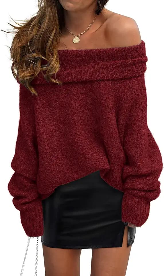 PRETTYGARDEN Women's Fall Off The Shoulder Sweater