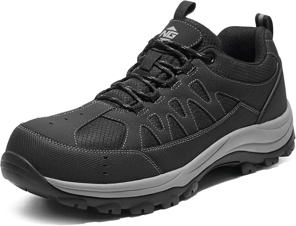 NINGO Steel Toe Shoes for Men, Slip and Water Resistant Safety Shoes, Comfortable Breathable and Lightweight Design, Indestructible Mens Work Sneakers for Construction,Industrial and Warehouse