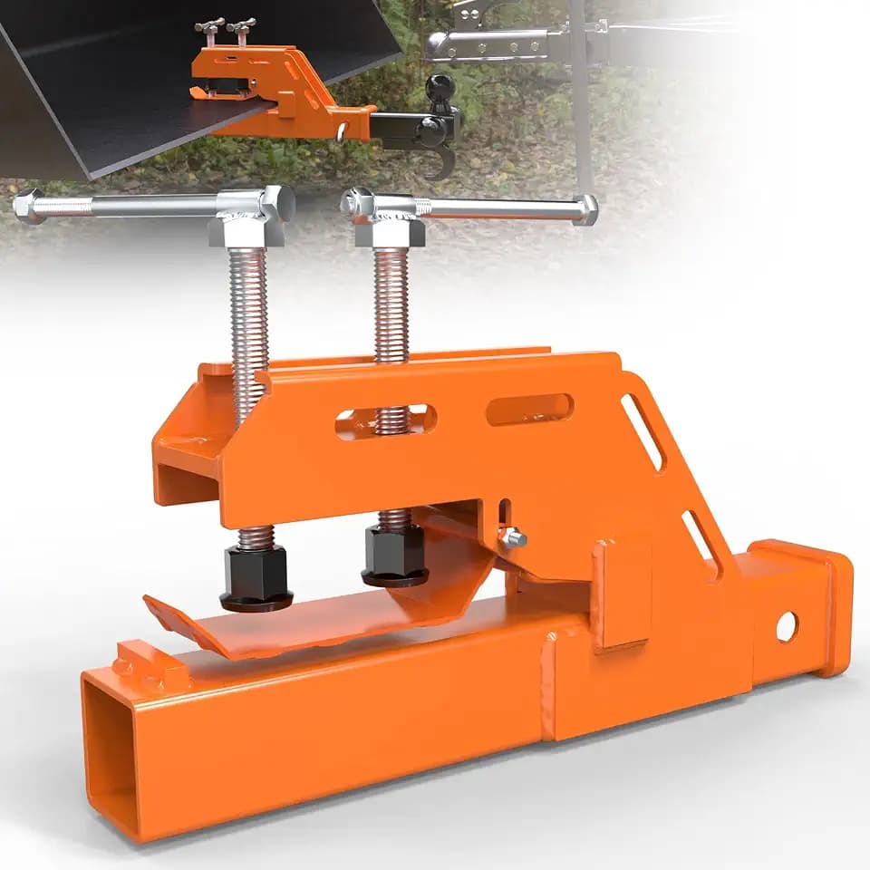 Tractor Bucket Hitch Clamp on Trailer Hitch 2” Receiver, Non-Slip, Orange