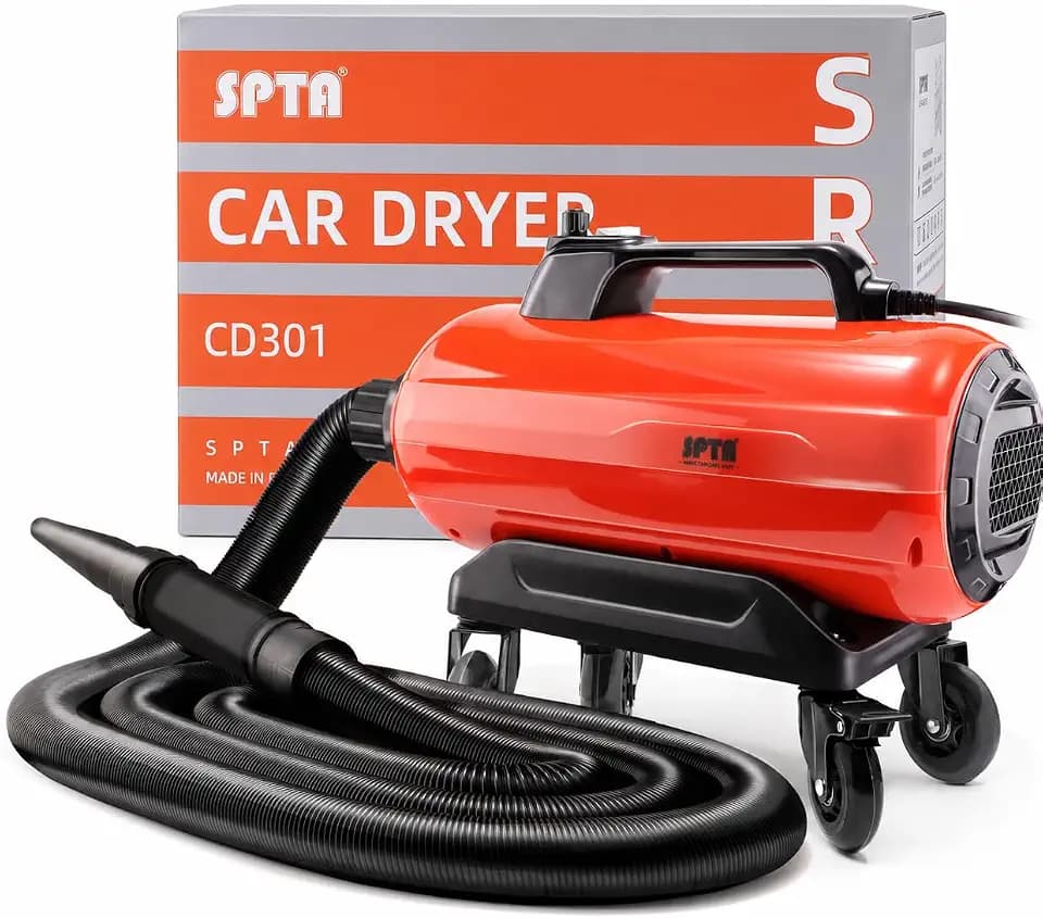 SPTA Air Cannon Car Dryer Blower, Powerful Detailing Wash, Filtered Dryers, Safer Than Microfiber Towel Cloth,Car Wash Dryer Blower,Dry Before Car Cleaning,Car Detailing,Car Wax,or Ceramic Coating