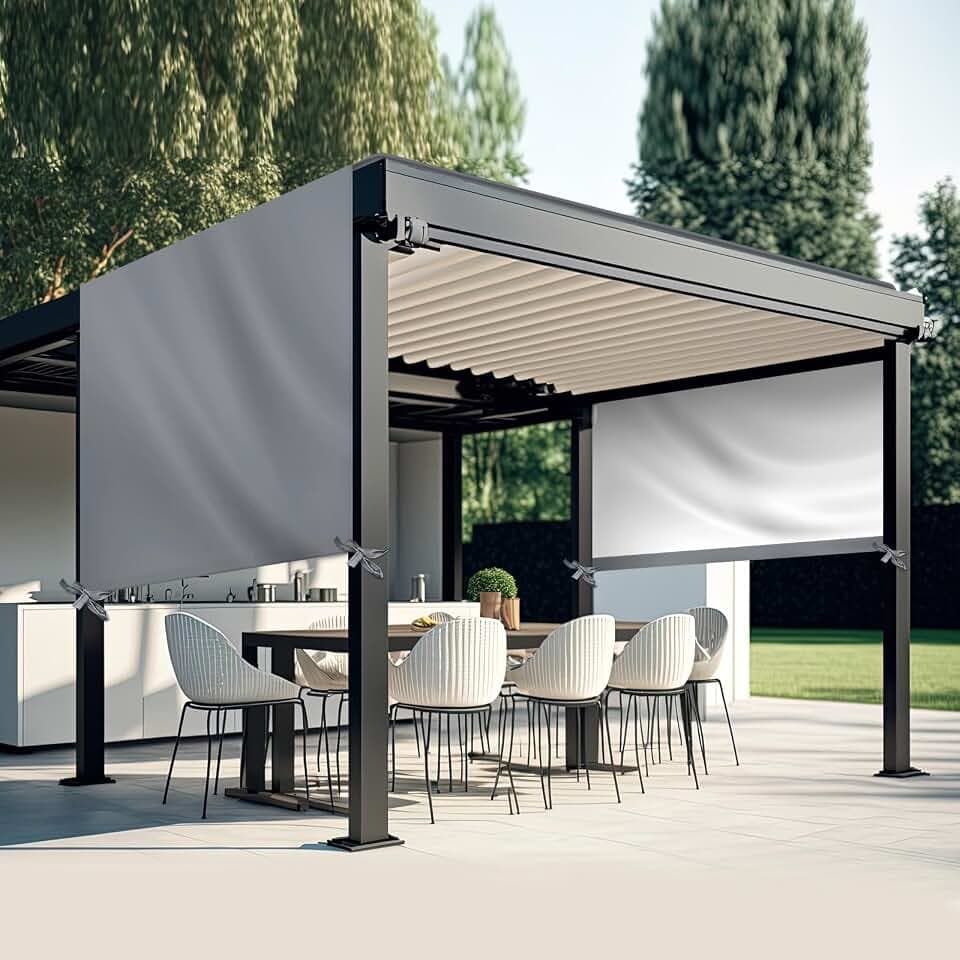 Universal Pergola Replacement Canopy Outdoor Canopy Shade Cover Waterproof Shade Top Cover for Outdoor Patio Porch Backyard(16 x 8 ft,Gray)