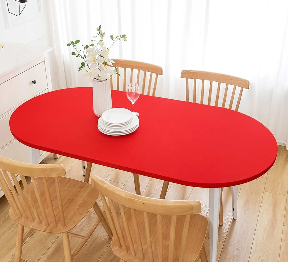 Wolkemer Fitted Oval Tablecloth Spandex Stretch 48 x 68 Inch