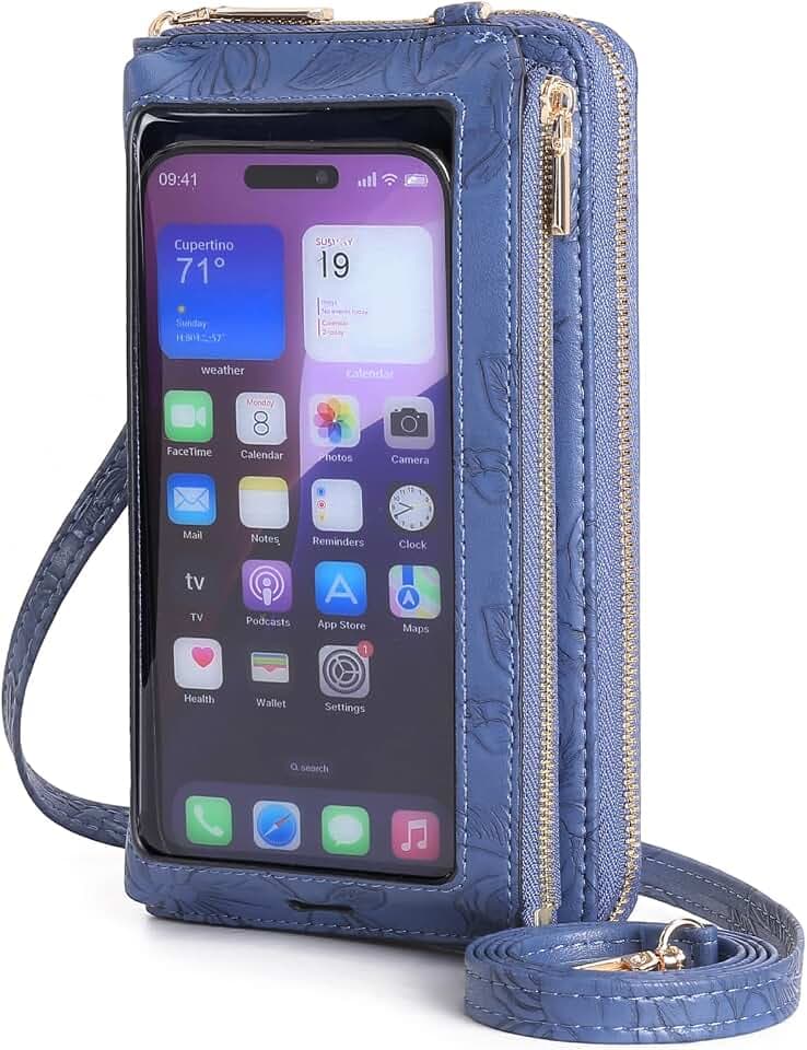 GOIACII Phone Purse Crossbody Bags for Women Small Travel Wallet Touch Screen RFID Blocking