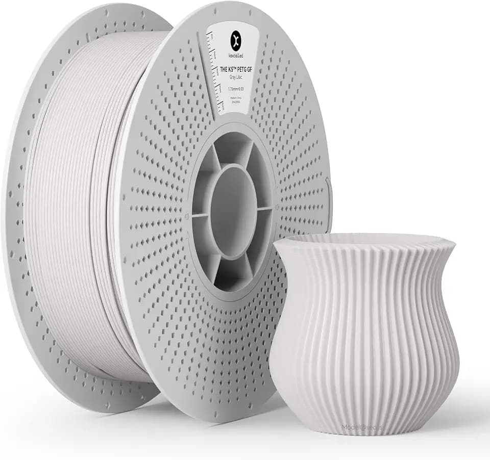 kexcelled Glasfaser PETG GF Filament 1,75mm +/- 0,03mm, 1kg Grau Flieder