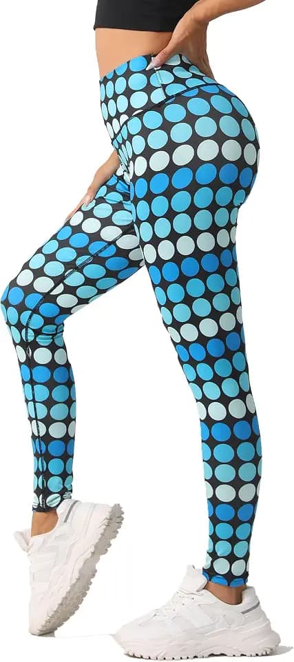 Leggings Damen High Waist Sport Leggings mit Punkten Bunte Leggings Damen Blickdicht Fitnesshose Yoga Gym Leggings