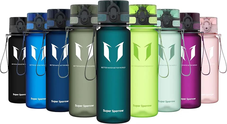Sparrow Trinkflasche 500ml/750ml/1L - BPA-frei Tritan Wasserflasche 1-Klick