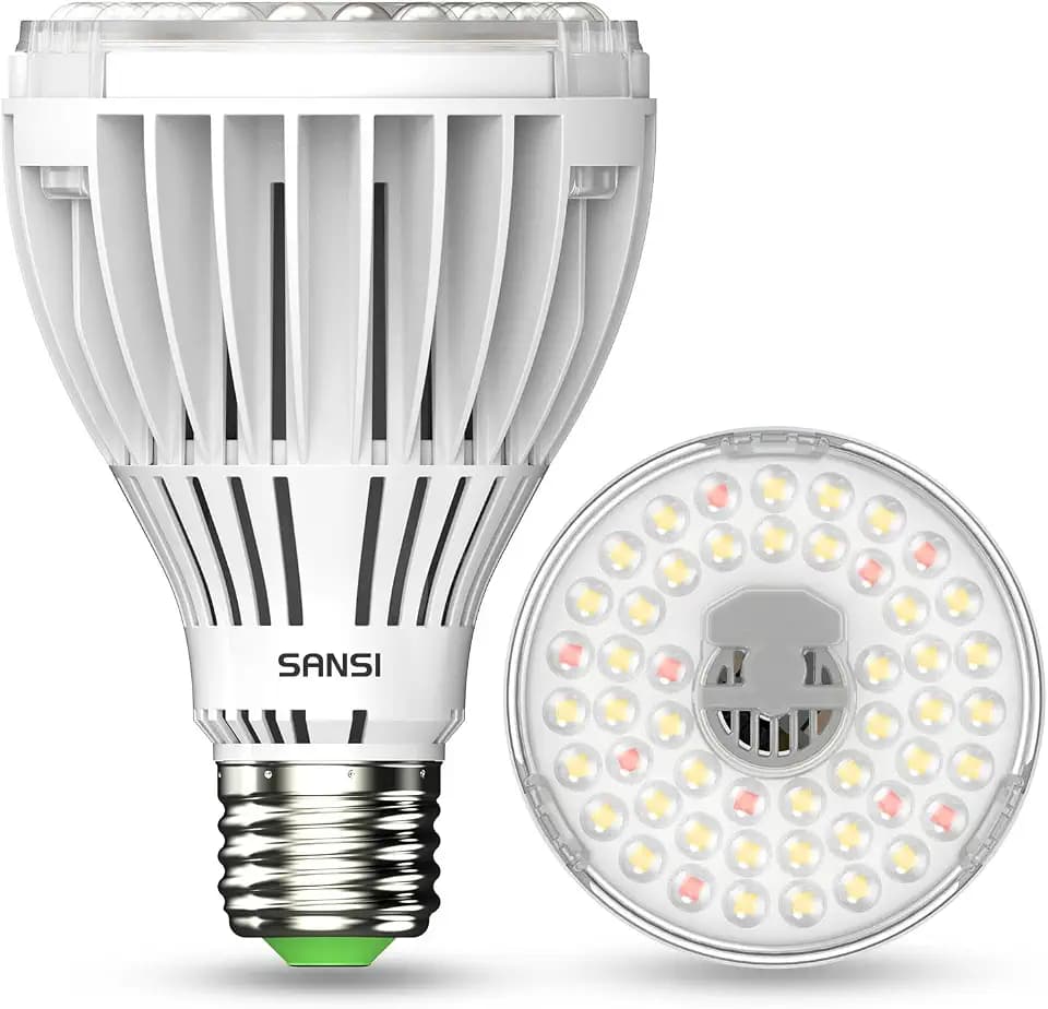 SANSI 300W Equiv. Full Spectrum LED Grow Light Bulb 5000K+660nm E26 Base