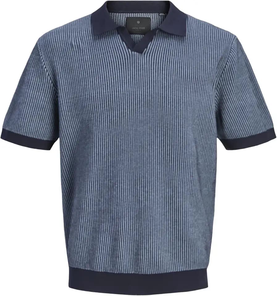 JACK & JONES Herren Jprblapreston Knit Split Neck Ss