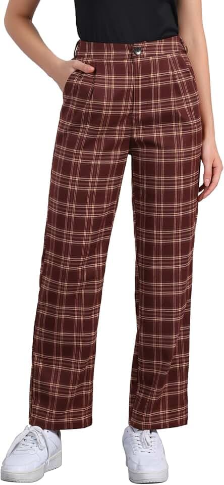 Allegra K Damen Classic Vintage Tartan Pants