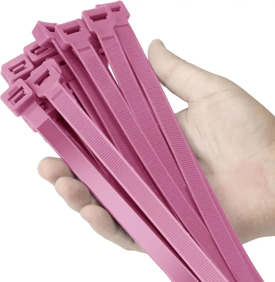 Armpow 12 inch Pink Zip Ties Heavy Duty 100 PCS, 250 LBS Ultra Exclusive Strong Plastic Wire Ties, Large Cable Ties Extra Long Tie Wraps, Indoor and Outdoor UV Resistant
