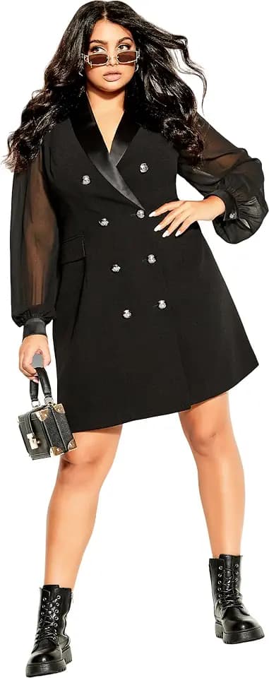 City Chic Women's Plus Size Tux Seduction Dress