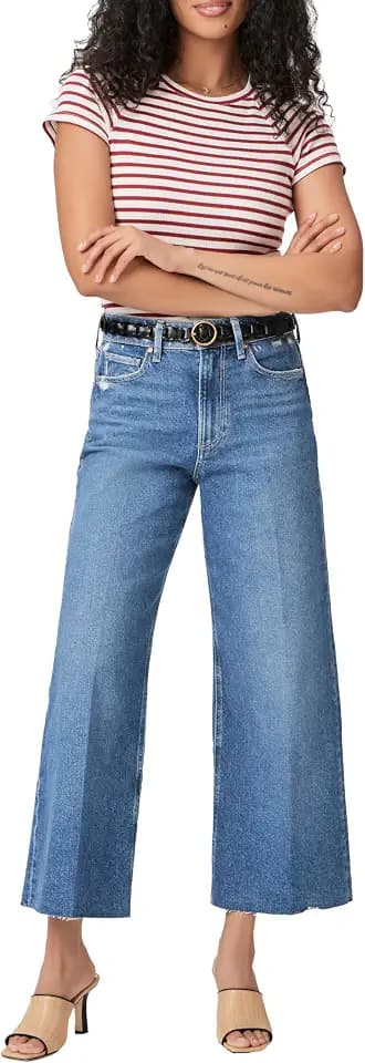 PAIGE Women's Anessa Jeans with Raw Hem